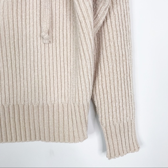 Umgee Chenille Lace Up Drawstring Sweater Cream S - Picture 5 of 10